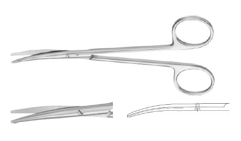 БЕБІ-МЕТЦЕНБАУМ НОЖИЦІ ДЕЛ. ВИГНУТІ 145MM